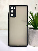 Протиударний матовий чохол для Samsung Galaxy S20 FE чорний бампер захист камери