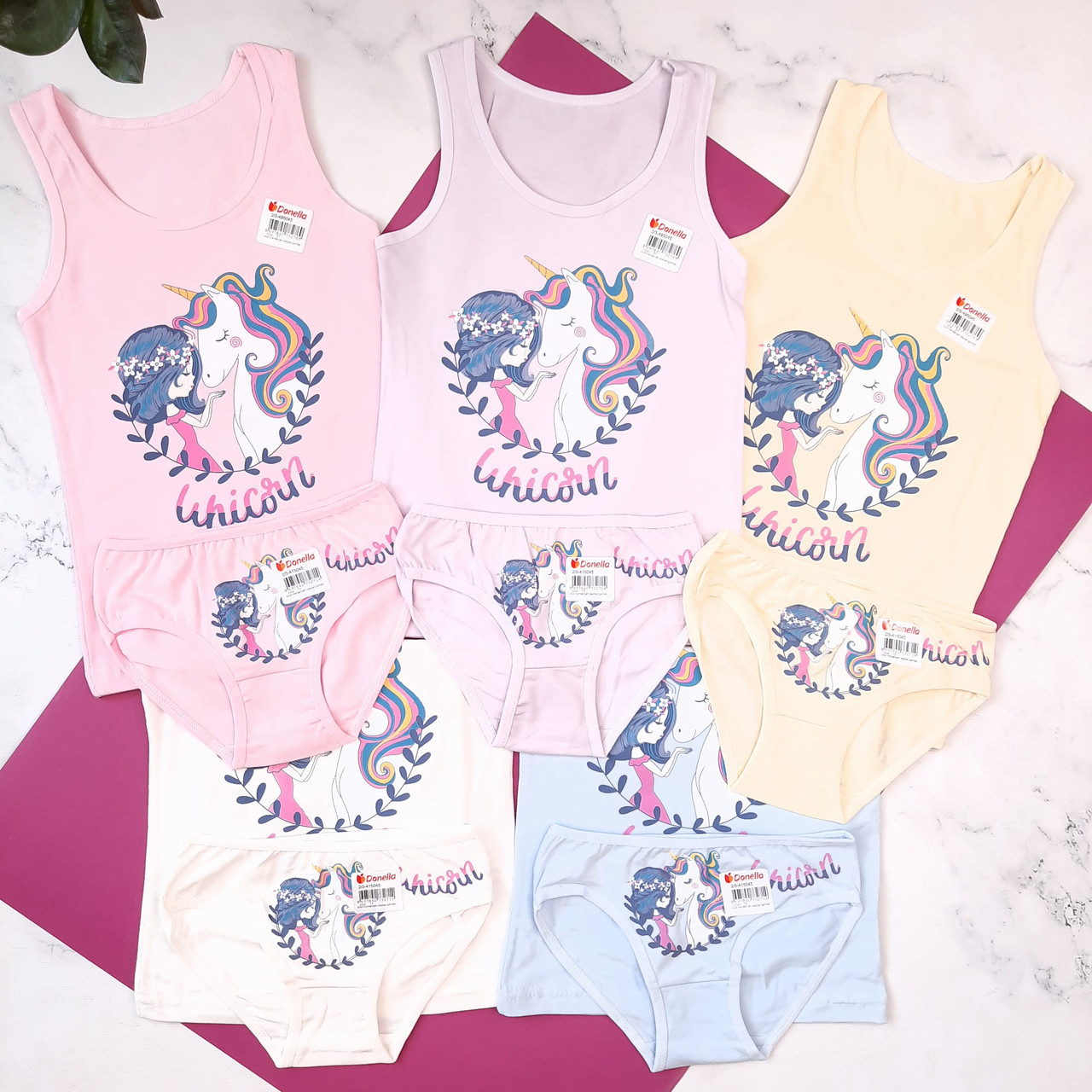 Набір нижньої білизни для дівчинки комплект донелла Donella від 6 до 11 років майки дитячі ціна за 1шт, фото 1
