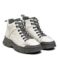 Ботинки молочные с серым на шнуровках спортивные Lifexpert 38 37