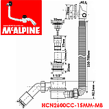 Сифон для ванни з механізмом наповнення через перелив чорний матовий клік-клак HCN2600CC-15MM-MB McALPINE, фото 2