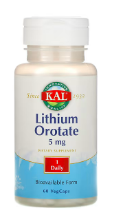 KAL Оротат лития (Lithium Orotate) 5 мг 60 капсул (CAL-38038) (ID ...