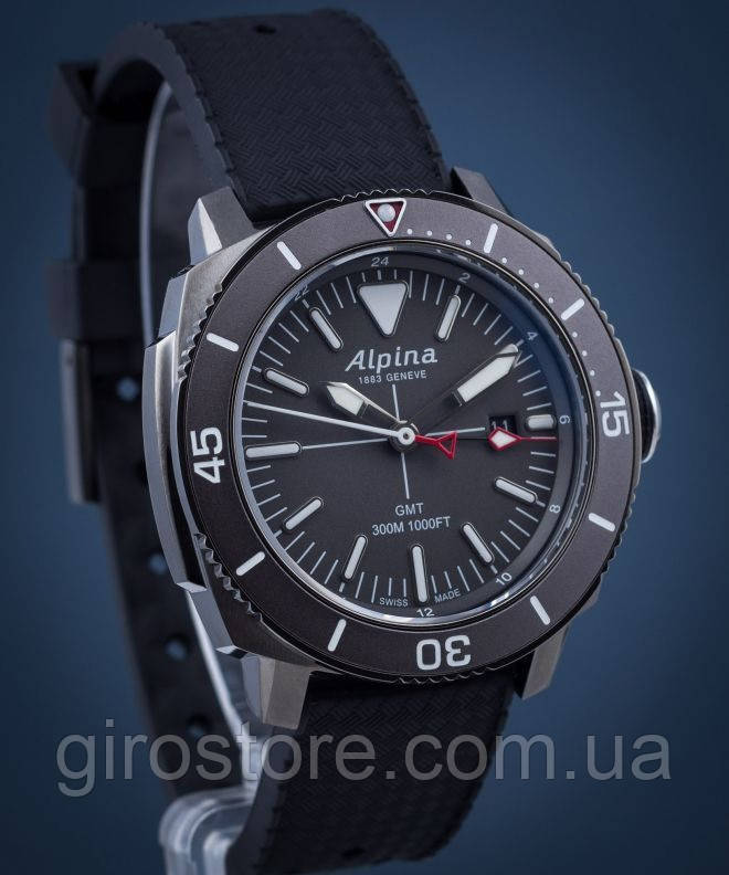 Швейцарський дайверський 300 м годинник Alpina AL-247LGG4TV6, сапфірове скло, GMT, фото 1