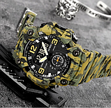 Військові тактичні годинники з підсвічуванням, таймером, секундоміром і будильником з каучуковим ремінцем, фото 4