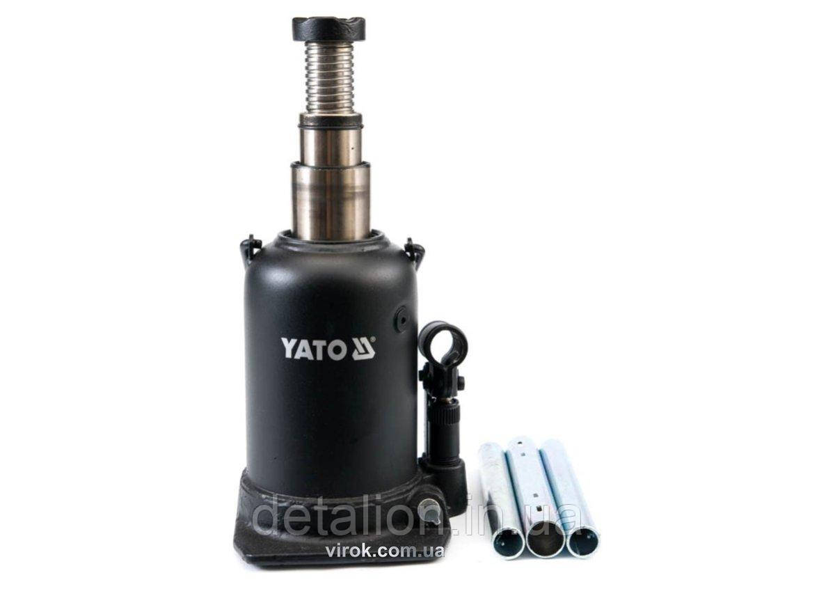 Домкрат гідравлічний стовбцевий YATO : 12 т, H = 230 - 593 мм, подвійний шток
