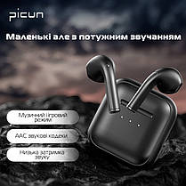 Бездротові TWS навушники Picun Music Pods Black УЦІНКА (130530), фото 4