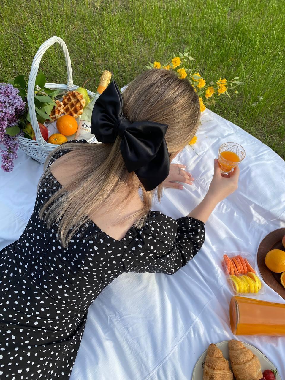 Великий чорний luxury бант - прикраса для волосся від My Scarf, фото 1