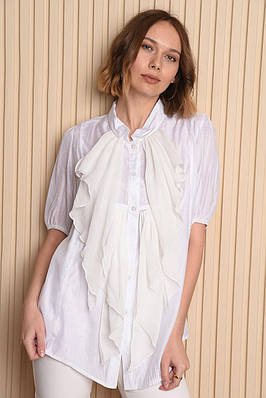Блуза жіноча біла розмір 44-46 Уцінка 147716T Безкоштовна доставка