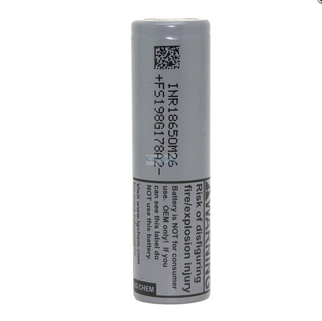 Акумулятор 18650 Li-Ion LG INR18650M26, 2500mAh, 10A, 4.2 / 3.6 / 2.5V, GREY, 2 шт. в упаковці, ціна за 1 шт