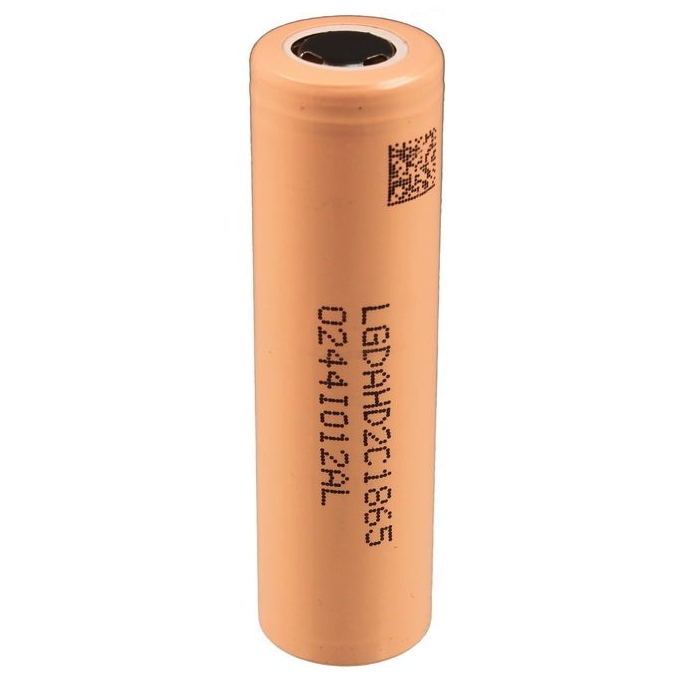 Акумулятор 18650 Li-Ion LG LGDAHD2C1865, 2100mAh, 25A, 4.2 / 3.7 / 2.5V, BEIGE, PVC BOX, 2 шт. в упаковці,
