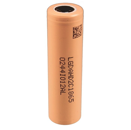Акумулятор 18650 Li-Ion LG LGDAHD2C1865, 2100mAh, 25A, 4.2 / 3.7 / 2.5V, BEIGE, PVC BOX, 2 шт. в упаковці,, фото 1