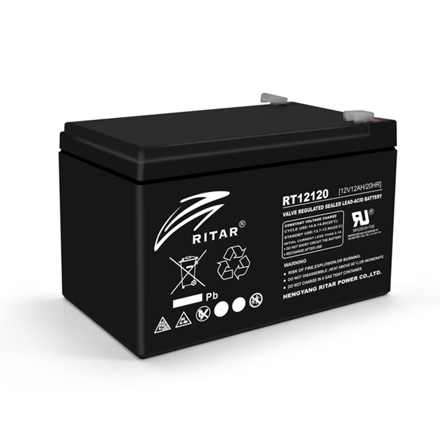Акумуляторна батарея AGM RITAR RT12120B, Black Case, 12 V 12.0 Ah (151х98х 95 (101) ), 3.3 kg Q4