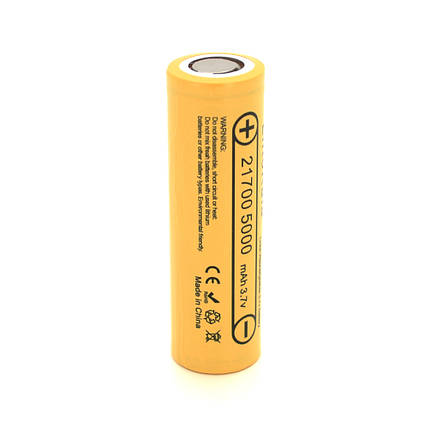 Акумулятор 21700 Li-Ion LiitoKala Lii-50E, 5000mah (4700-5100mah), 15A, 3.7V (2.5-4.2V), Yellow, PVC BOX, фото 1