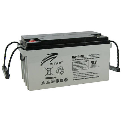 Акумуляторна батарея AGM RITAR DC12-80, Gray Case, 12V 80Ah ( 350 x 167 x 182 ) Q1, фото 1