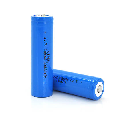 Акумулятор 18650 Li-Ion Vipow ICR18650 TipTop, 2500 mAh, 3.7V, Blue, фото 1