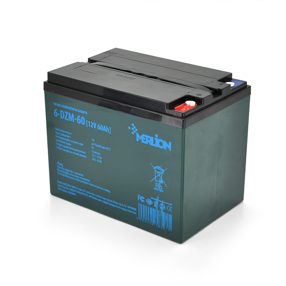 Тягова акумуляторна батарея AGM MERLION 6-DZM-60, 12 V 60 Ah ( 223 x 135 x 178) Q2