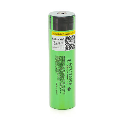 Акумулятор 18650 Li-Ion LiitoKala Lii-34B-JT, 3400mAh (3200-3400mAh), 3.7V (2.75-4.2V), Green, PVC BOX, фото 1