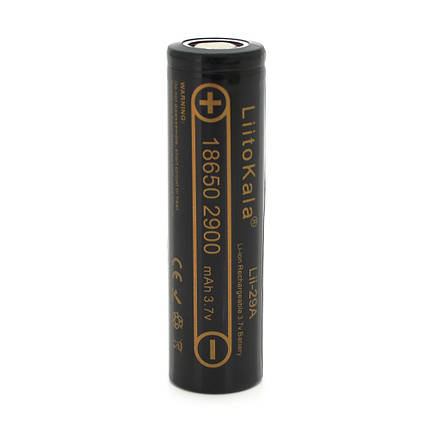 Акумулятор 18650 Li-Ion LiitoKala Lii-29A, 2900mah (2850-2950mah), 3.7V (2.75-4.2V), Black, PVC BOX Q2, цiна, фото 1
