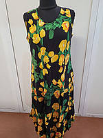 Плаття жіноче без рукавів, Ламбада, штапель, SAIMEIQI (розмір 5XL)