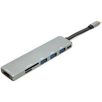 Оригінал! Концентратор USB 3.1 Type-C to USB Hub, HDMI, Card Reader (SD, micro SD) PowerPlant (CA912094) |