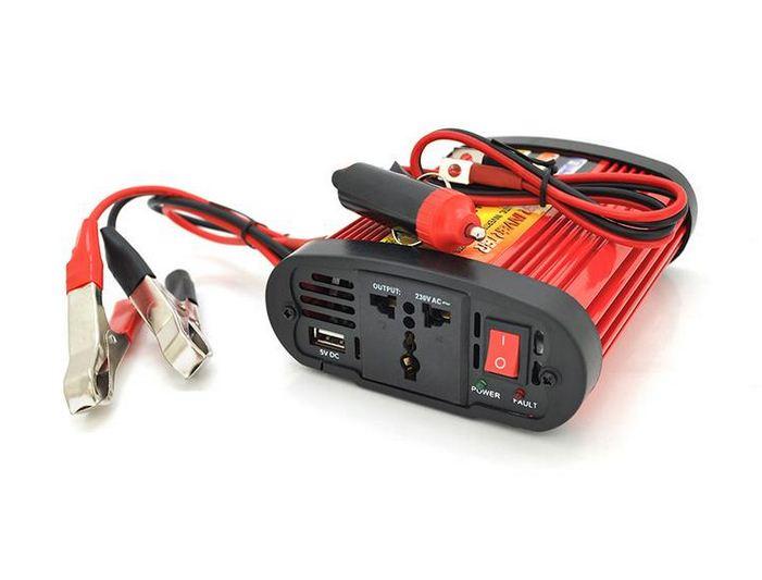 Інвертор напруги Voltronic Wm-1500(900Вт), 12/220 з апроксимованою синусоїдою, 1 універсальна розетка, клеми + крокодили