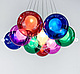Світильник підвісний із неймовірними подвійними кольоровими плафонами зі скла на 7,9 або 19 плафонів, фото 3