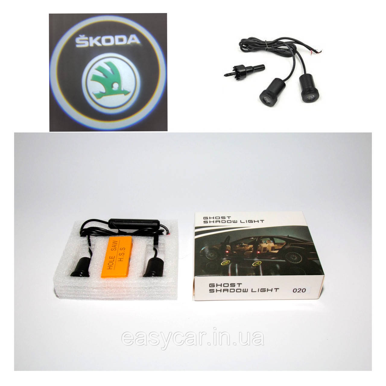 Логотип підсвітка дверей Шкоду Lazer door logo light Skoda