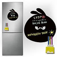 Магнітно-грифельна (крейдяна) дошка на холодильник для записів і малювання крейдою Angry Birds розмір 30х32 см
