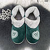 Тапочки жіночі чуні на хутрі зелені Dago Style, фото 6