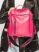 Шкіряний рюкзак рожевий VK з натуральної (Арт. RK862), фото 4