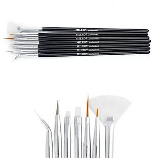 Набір пензлів 7шт. 200мм. Mileo тонкі чорні