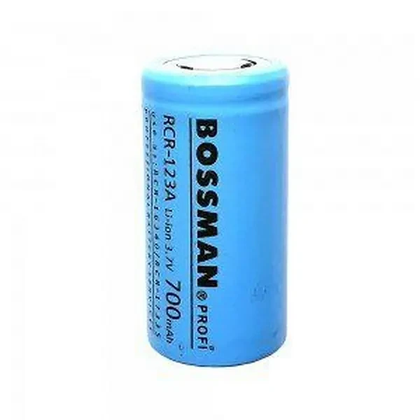 Акумулятор RCR-123A BOSSMAN, Li-Ion 3.7V 700mAh
