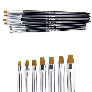 Набір пензлів для гелю 7шт. 220мм. Mileo черні