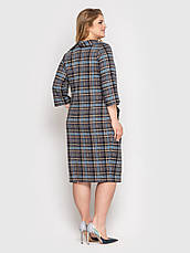 Жіноча сукня в клітинку з трикотажу з кишенями великі розміри, фото 2