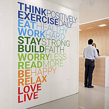 Інтер'єрна наклейка на стіну THINK POSITIVELY Oracal розмір 130x96см