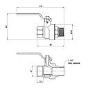 Кран кульовий SD Forte 1" 1/4 ВЗ для води (ручка) SF605W32, фото 3