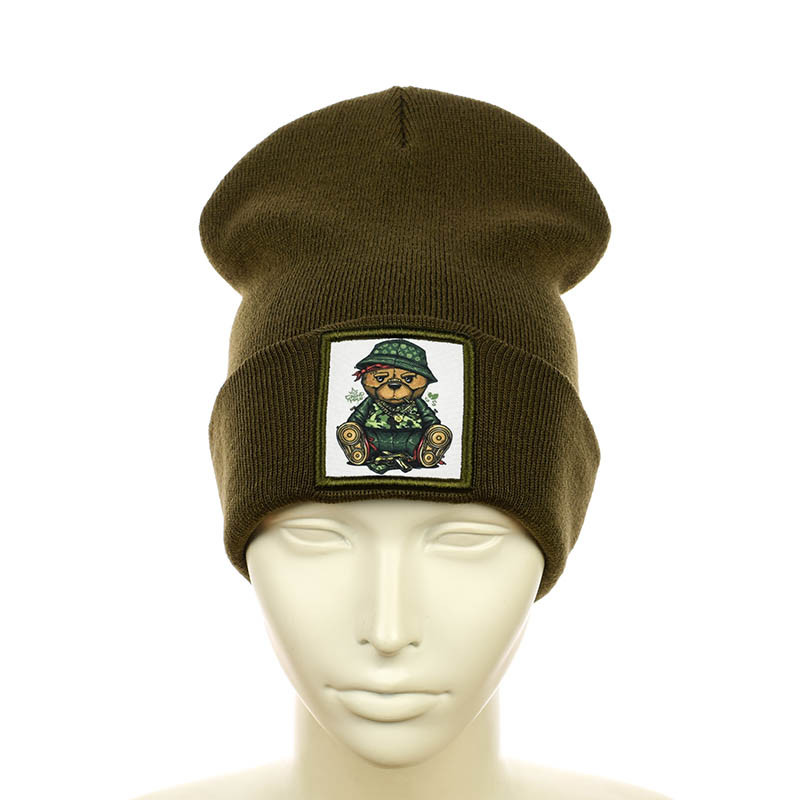 Шапка з нашивкою "Ведмедик Тедді" темний хакі