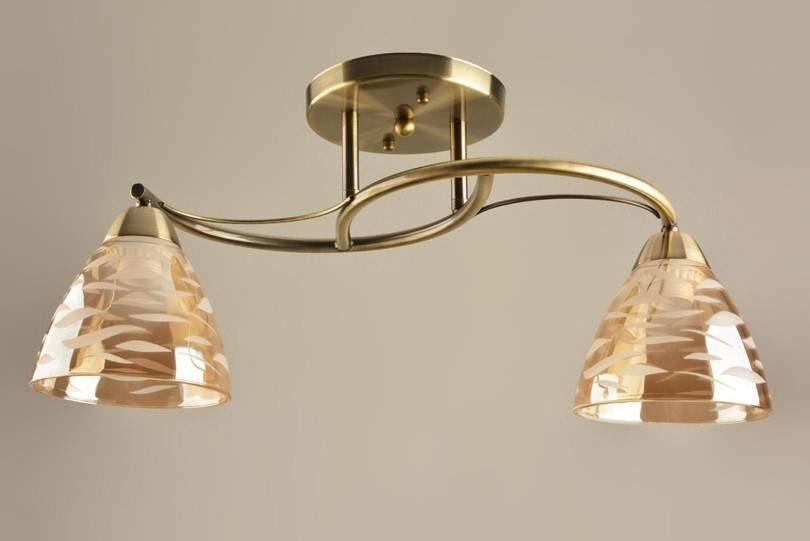 Люстра стельова 2-х лампова на низьку стелю, фото 1