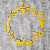 Вирубка з картону для скрапбукінгу - вінок з дубових листочків 85х85 мм.