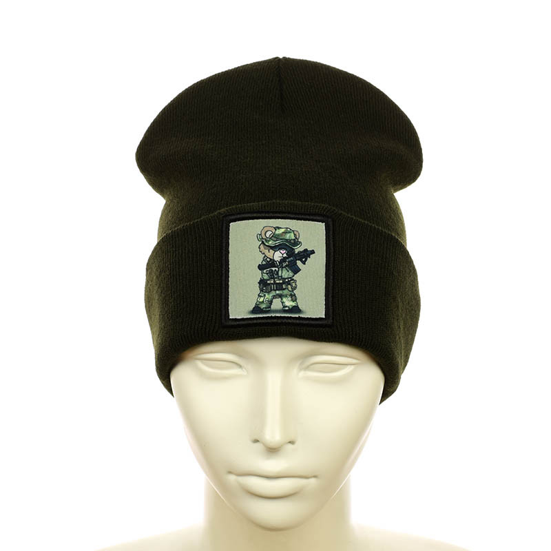 Шапка з нашивкою "Ведмедик Тедді" темний хакі