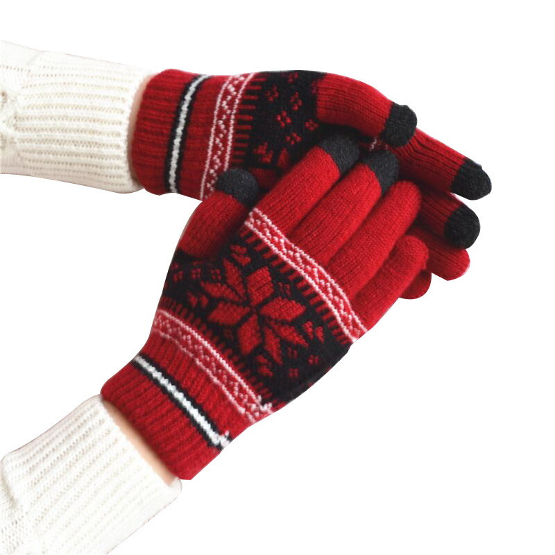 Перчатки XoKo для сенсорних екранів Ornament Black/Red (XK-TouchGloves-BR)