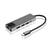 USB хаб Optima H2 Type-C to RJ45+HDMI+2xUSB 3.0