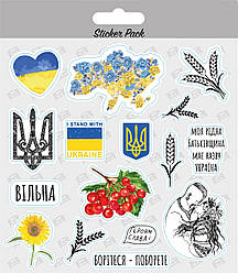 Стікерпак XOKO Україна №1 Калина (патріотичні наліпки 15шт.) 2шт.