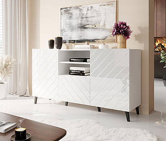 Комод 2Д1Ш у спальню, вітальню Abeto білий глянець Cama meble