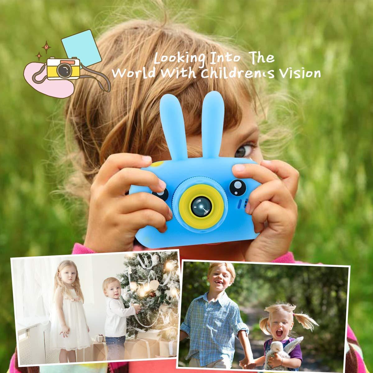 Цифровой детский фотоаппарат ХоКо KVR-010 Зайка с ушками Голубой + карта памяти 32 Гб - фото 7 - id-p1657988739