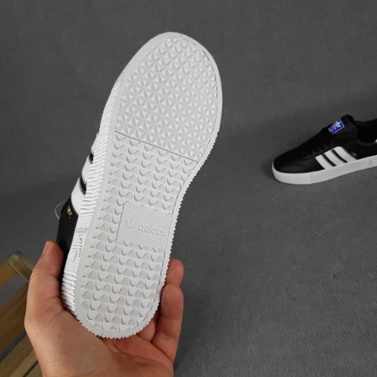 Женские летние кроссовки Adidas Samba Чёрные на белой модные летние ...