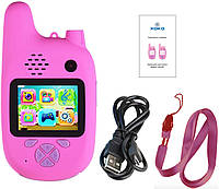 Рация+Цифровой детский фотоаппарат с 2 камерами ХоКо KVR-500 Walkie Talkie Розовый (12 Мп)