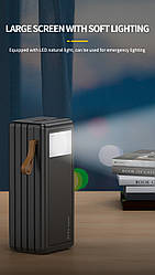 Універсальна мобільна батарея Proda PD-P82 50000 mAh 22.5W з кабелями Type-C-lightning-micro USB та ліхатерм, чорний