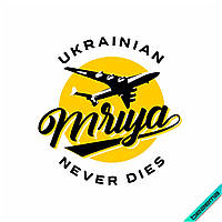 Термоаплікація Українська мрія, літак на жовтому тлі