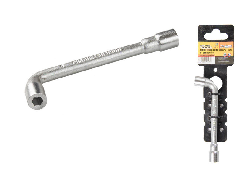 Ключ торцевий з отвором l-подібний 6мм crv Mastertool 73-4006