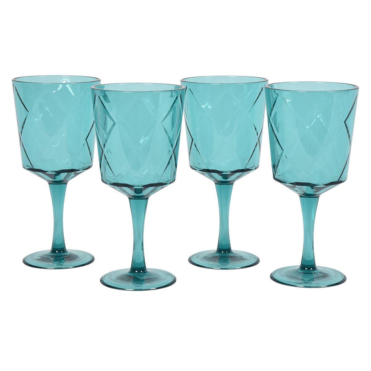 Набір келихів з акрила Certified International Diamond Teal 410 мл бірюзовий 20433, фото 1